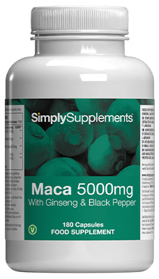 Maca 5000mg con Ginseng y Pimienta Negra